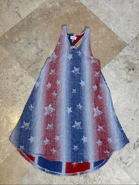 Ocean Drive Red White and Blue Star Print Sleeveless Dress